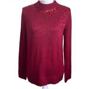 Juicy Couture Cranberry Sequin Sweater Size Large